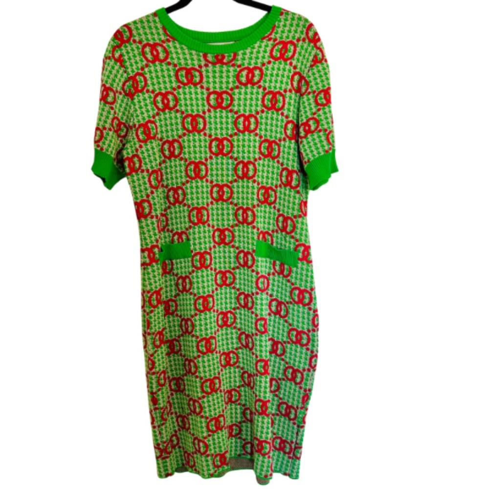 Pink and Green Chainlink Dress
